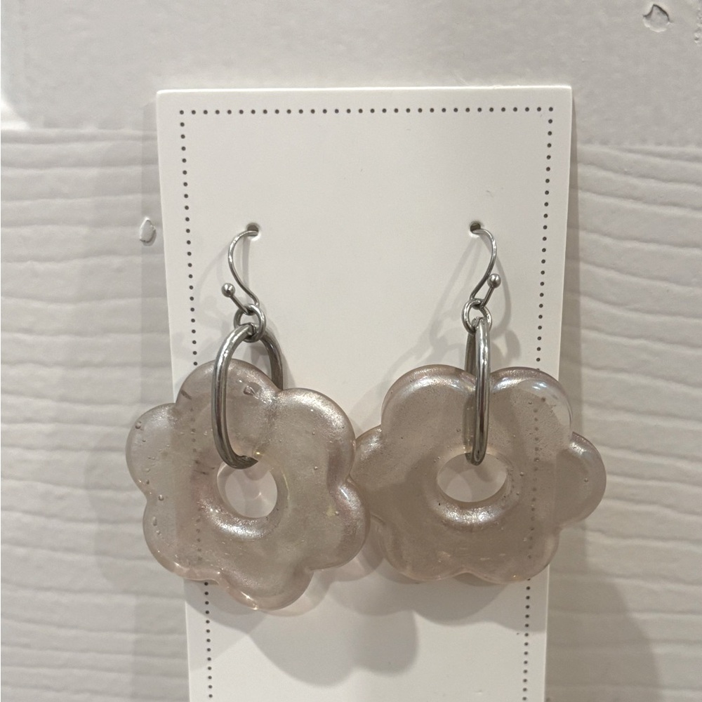 Large Glass Flower Earrings